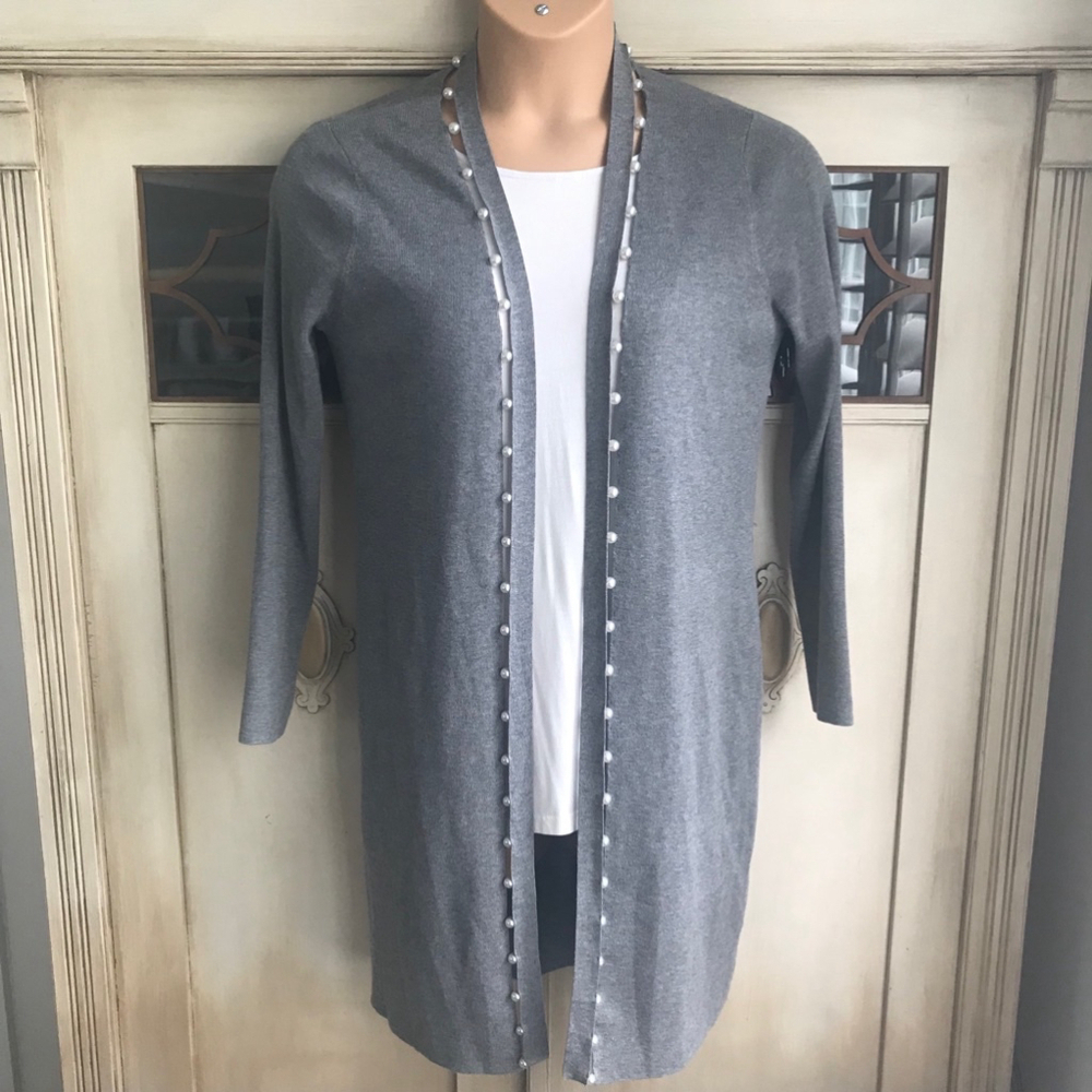 NWT Chico’s Faux-Pearl Inset Cardigan | Size Small
